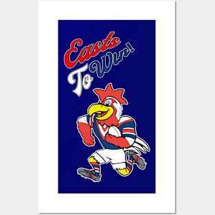 Retro Roosters - EASTS TO WIN Posters and Art